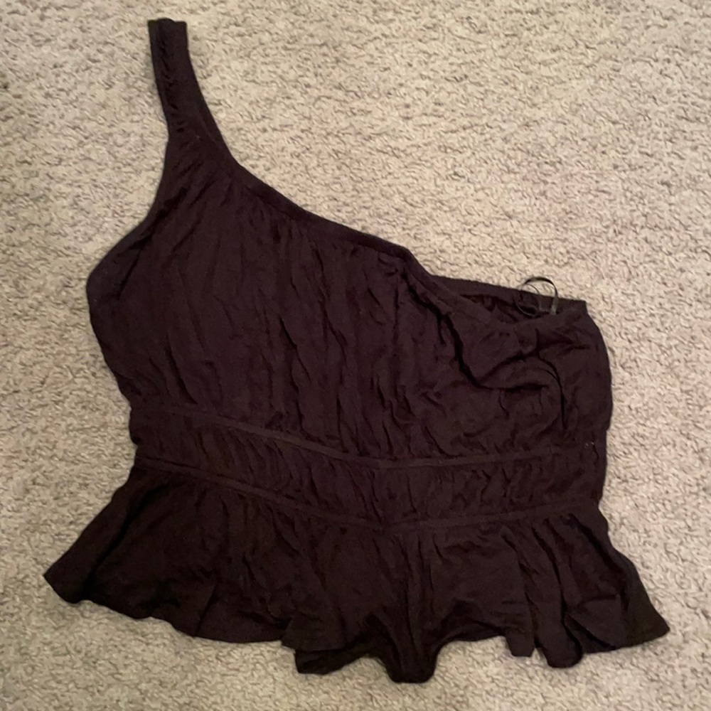 Black one shoulder top